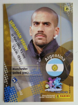 Juan Sebastian VERON 2002 Panini World Cup Card # 25 - ARGENTINA