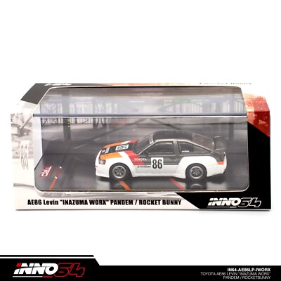 INNO64 - Toyota Levin AE86 #86 Inazuma WORX Pandem/Rocket Bunny white/black/red