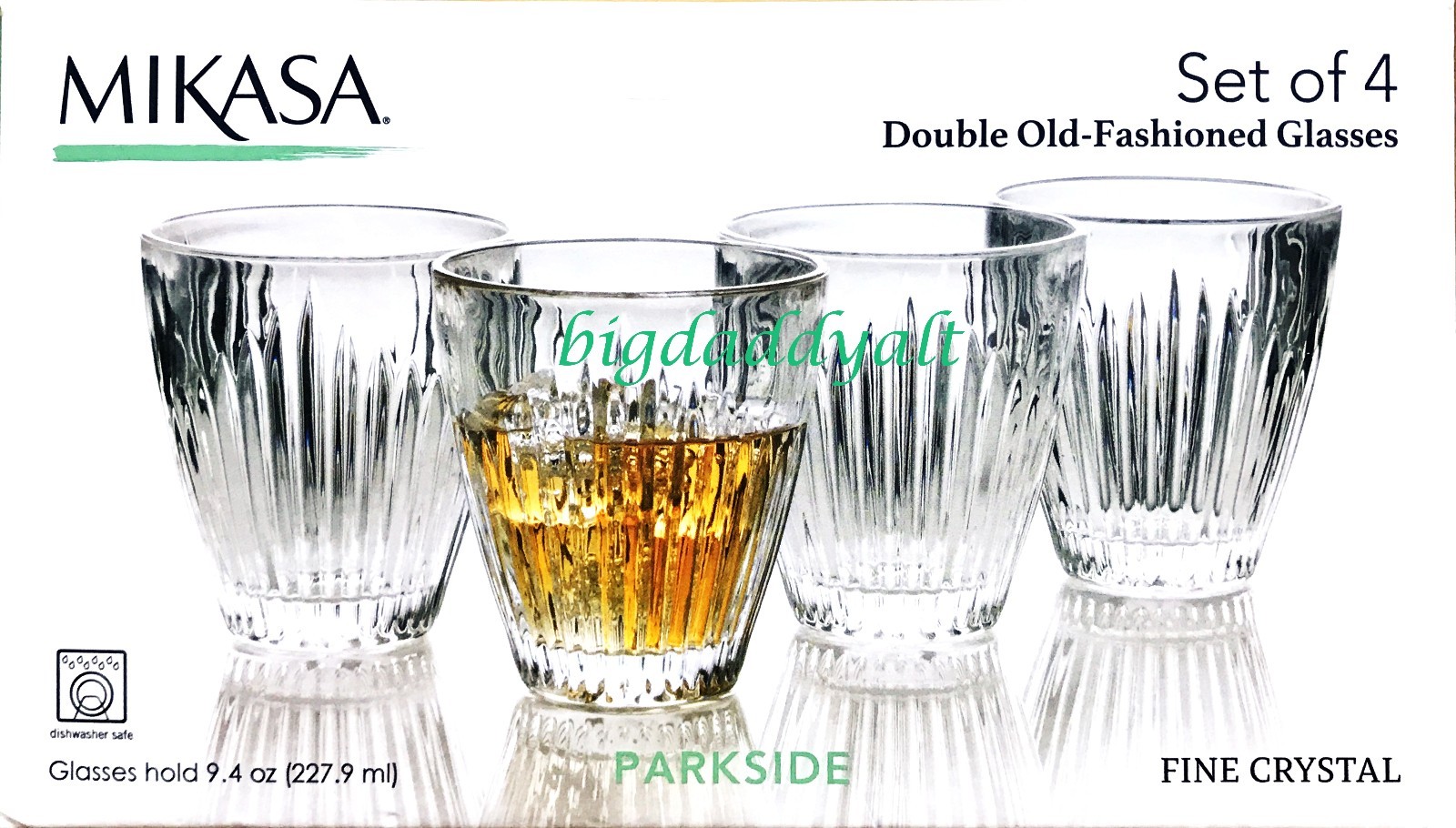 New Mikasa Fine Crystal Double Old Fashioned Glasses Parkside Set of 4