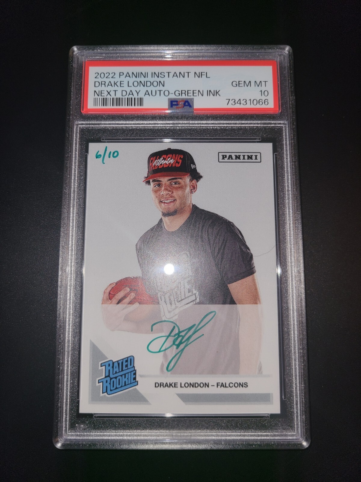 Drake London Panini Instant NFL Next Day Autographs # Green Ink