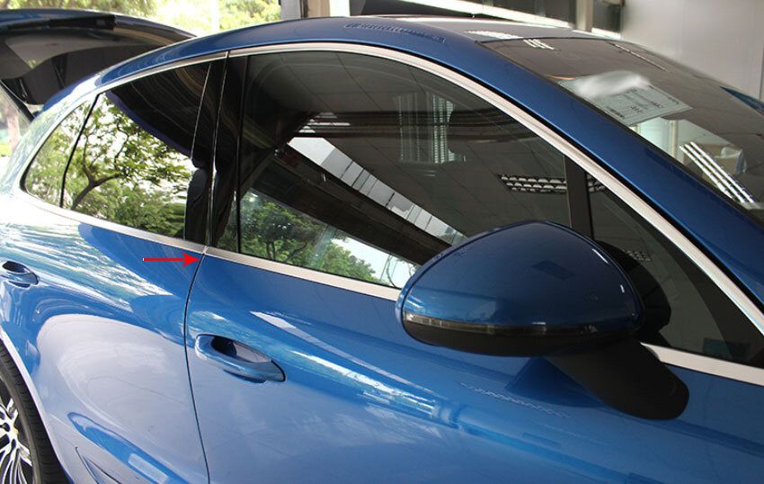 For Porsche Macan 20152022 Silver Steel Windows Strip Sill Molding