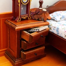 Dollhouse Wooden Night Table Chestnut or Birchwood Super Realistic 1/12 Scale