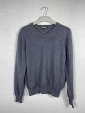 Roberto Cavalli Italy Long Sleeve Crewneck Sweater Sweatshirt Grey Logo Wool M