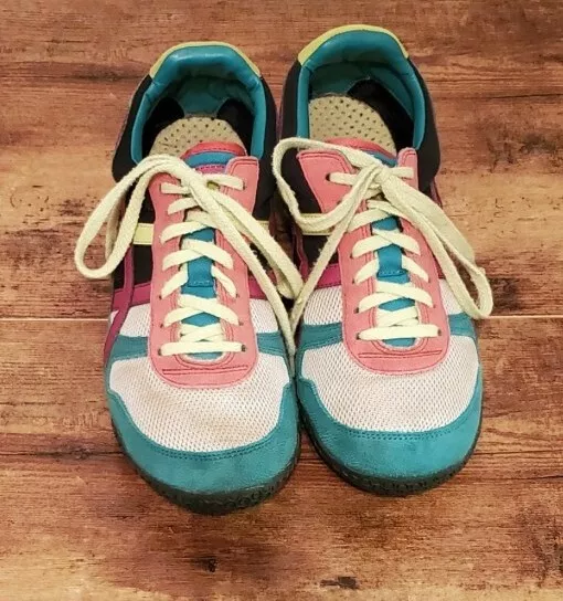 Asics Onitsuka Tiger Athletic Running Shoes Teal/Pink HN567 Women's Size 10 RARE Asics Onitsuka Tiger Athletic Running Shoes Teal/Pink HN567 Women's Size 10 RARE