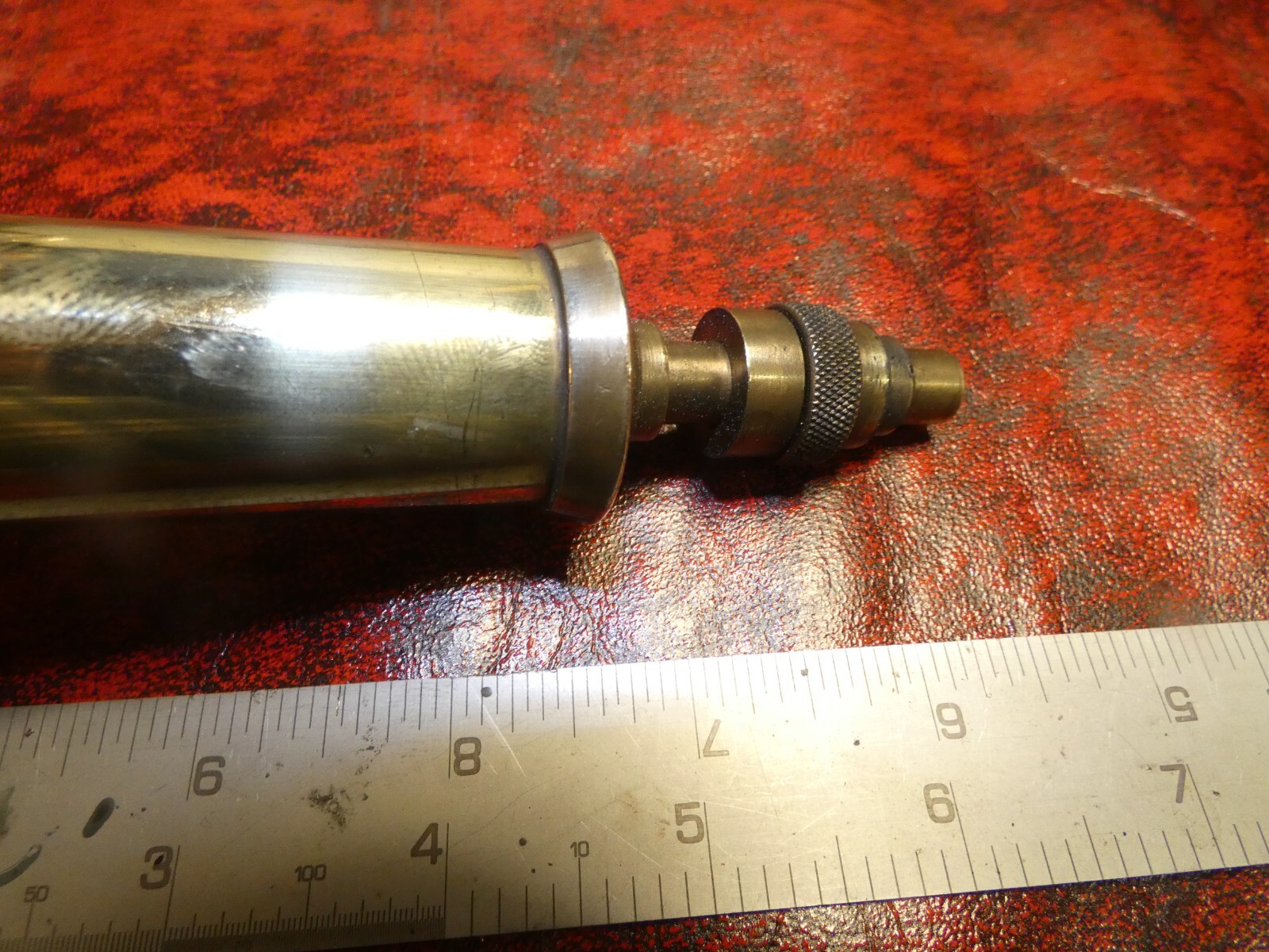 VINTAGE BRASS OILER GREASER MOTORCYCLE TOOLKIT TOOL AUTOMOBILIA