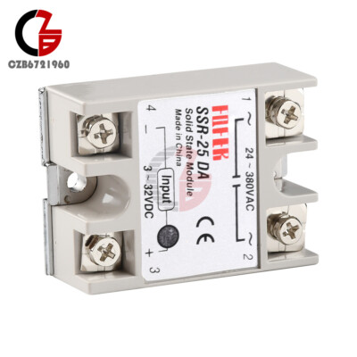 SSR-25DA Solid State Relay Module 25A/250V DC 3-32V Input AC 24-380V Output