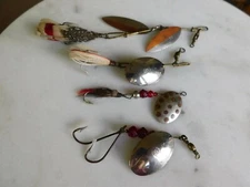 FOUR Early Vintage Pflueger Spinners 3 Bull Dog Bear Valley 1 Tandem Bearcat 