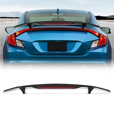 Rear Trunk Spoiler w/Brake Light For Honda Civic Coupe SI 16-21 Type-R Wing Lip