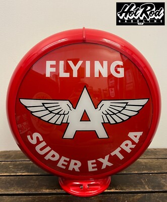 FLYING ''A'' SUPER EXTRA Reproduction 13.5'' Gas Pump Globe - (Red Body)