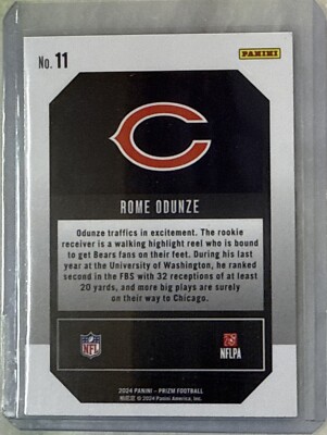2024 Panini Prizm Rome Odunze Emergent Insert Rookie Card- #11