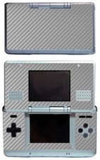 Silver Carbon Fiber Vinyl Decal Cover Skin Sticker Cover Nintendo DS Original