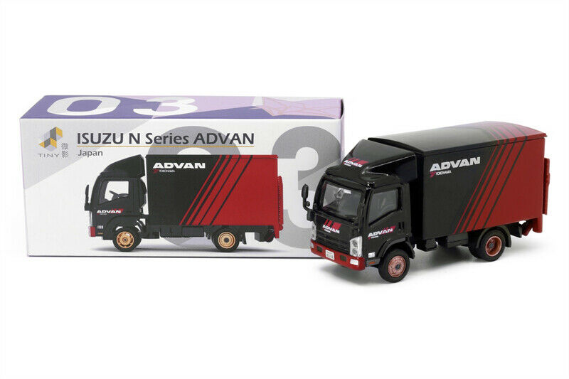 ISUZU N Series ADVAN ミニカー Tiny 1:76 JP2 ISUZU N Series Truck ADVAN Diecast Model Car in box