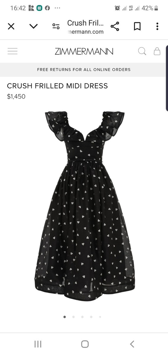 Final Sale! BNWT 68% Off– 100% Authentic Crush Frilled Midi