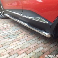 Seiten Stangen+Weiß LED FüR 2015 + Renault Kadjar Edelstahl Nerf Schlauch RöCke