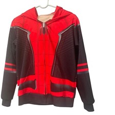 Kids Spiderman Full Zip Hooded Jacket Medium Size 10