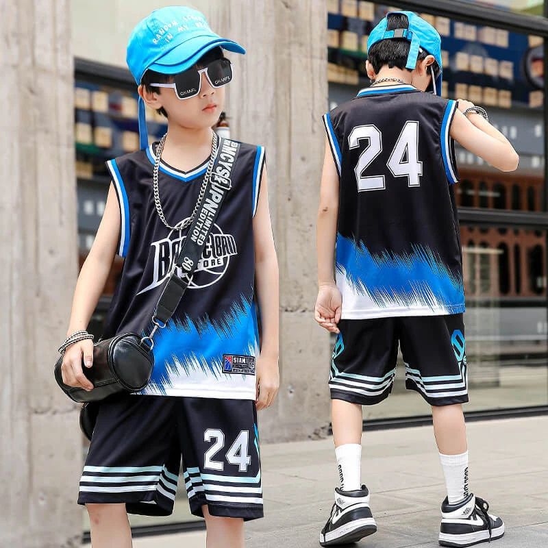 Boys' Basketball Jersey Set – Sleeveless Mesh Shirt & Shorts for Summer Sports - Image 3 of 4