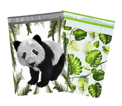 10x13 Tropical Palm Leaves & Panda Bear Poly Mailers, USPS Shipping Mailing Bags - Picture 14 of 43
