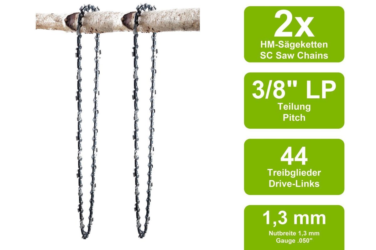 Ersatzkette Für BLACK & DECKER DN402 Motorsäge – 30 Cm Schwert, 3/8 1,3 Mm, 44 Treibglieder