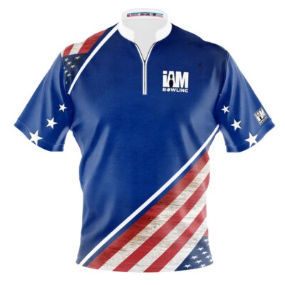 NEW I AM Bowling  Patriot's Edge Bowling Jersey Sizes S-4XL Moisture-Wicking
