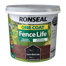 Ronseal One Coat Fence Life Exterior Wood Paint Brush On Protection 5LTR