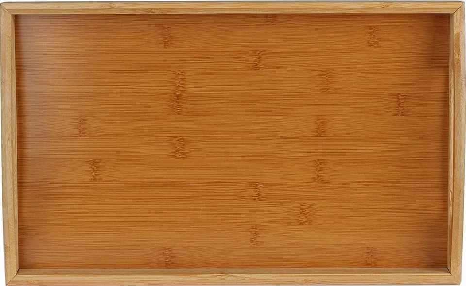 Serving Tray Bamboo - Wooden Tray with Handles Great for Dinner Trays, Tea Tray - Image 2 of 4