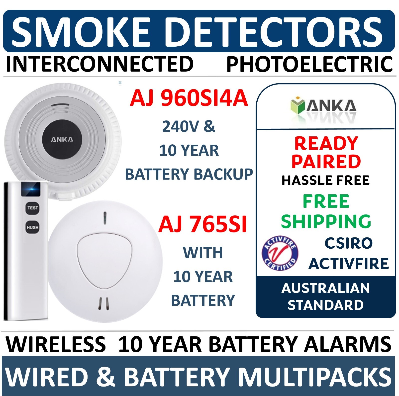 Gold Coast Seller Wireless Photoelectric Interconnected Smoke Alarms