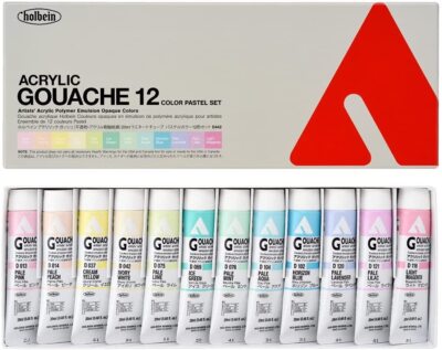 Holbein Künstler Acryl Deckfarben Gouache D442 12 Farben Pastell Set 20ml