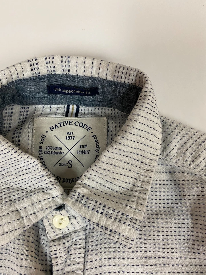 Native Code Mens Shirt Small white button down the impeccable fit - Image 4 of 4