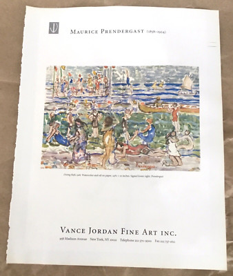 Maurice Prendergast Jordan gallery exhibition ad 1998 vintage art