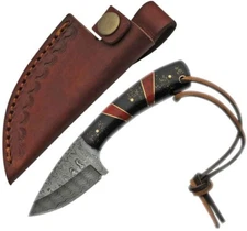 Damascus Hunter Fixed Knife 3" Damascus Steel Full Tang Blade Synthetic Handle