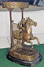 !RARE Vintage NIB 2015 Delaware Park Bronze & Marble Horse Statue from Archives!