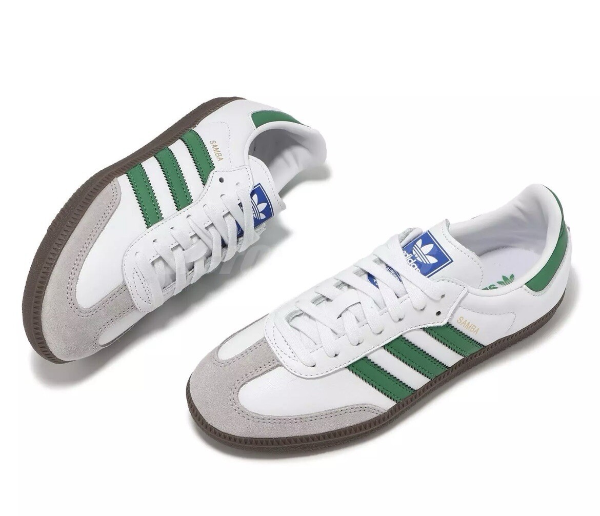 Size 9.5 - adidas Samba OG White Green for sale online | eBay