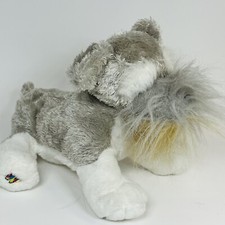 Ganz Webkinz Schnauzer Puppy Dog Plush Stuffed Animal 8  Gray And White No Code