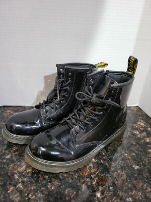 Martens Shoes Doc Black Patent Glossy Leather Combat Boots