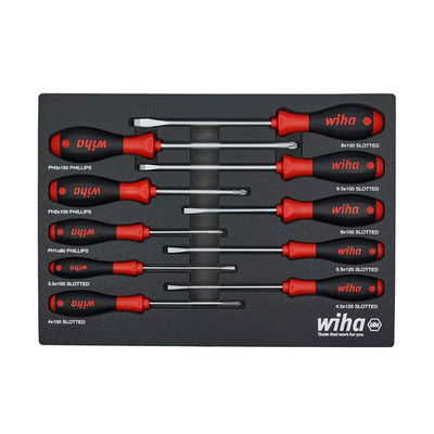 Softfinish Cushion Grip Screwdriver Tray Set (10-Piece)