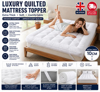 Hotel Quality Mattress Topper 10cm Deep Thick Single Double King Super All SIZES