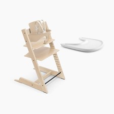 Stokke Tripp Trapp High Chair with Baby Set and Tray Natural Wood