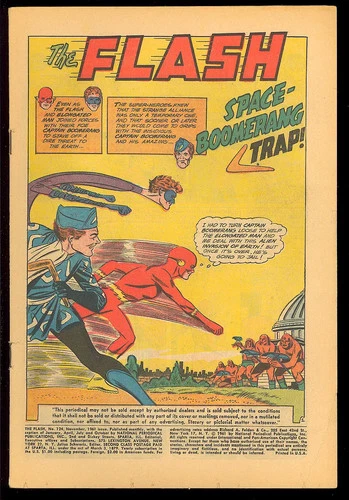 The Flash #124 Coverless o/w Complete Silver Age Superhero Vintage DC Comic 1961