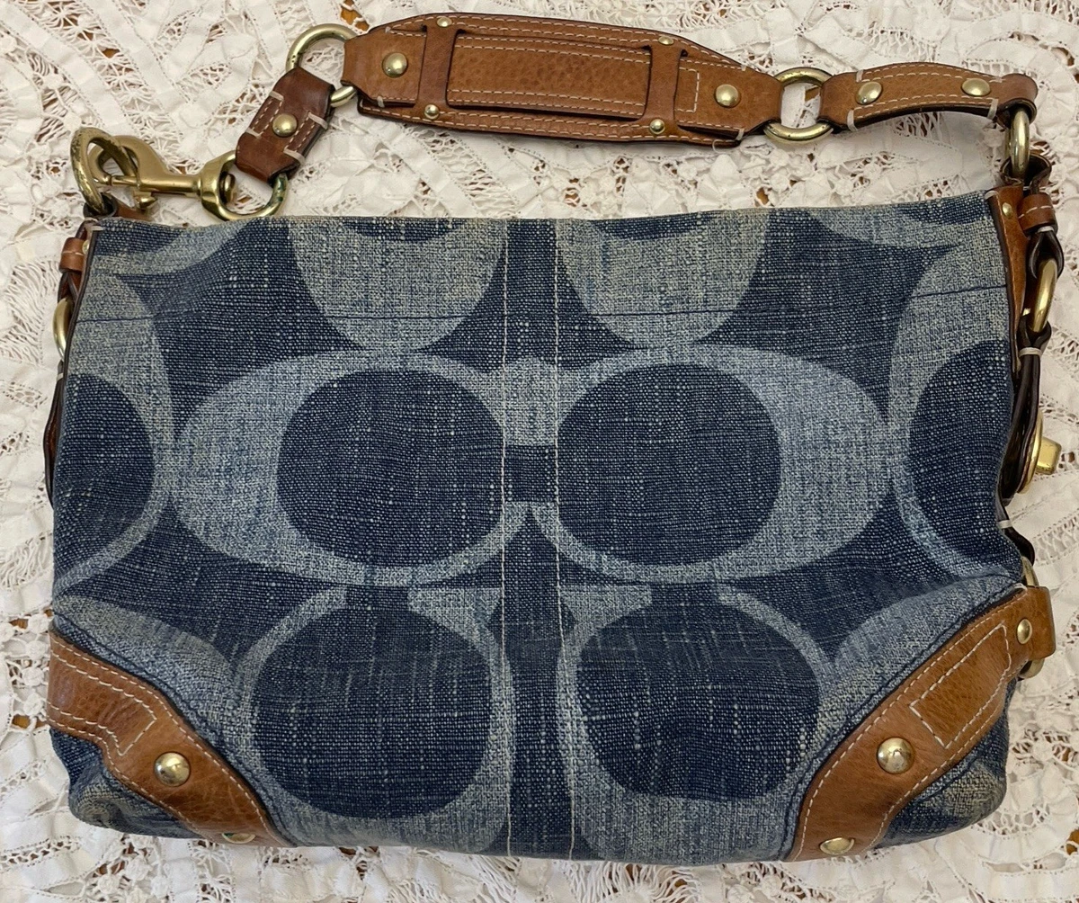 Coach Patchwork Zip Denim Exterior Bags & Handbags for Women for
