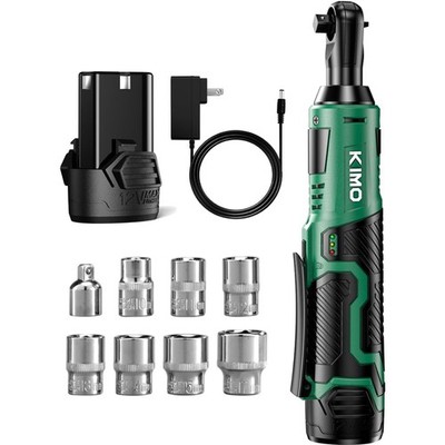 KIMO 12V Cordless Ratchet Wrench Set - Forward/Reverse, Ultimate Precision Tool