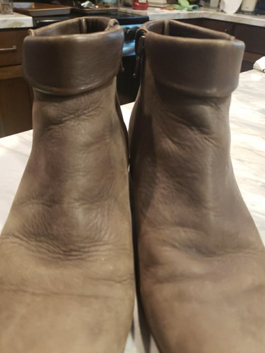 Damen ECCO braune Leder Wildleder Reißverschluss-Stiefeletten Größe 39 - Bild 4 von 15