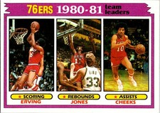 1981-82 Topps #59 Julius Erving / Caldwell Jones / Maurice Cheeks