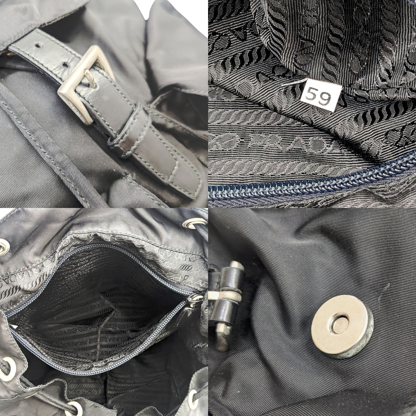 Used Prada Nylon Backpack Black Triangular Plate … - image 10