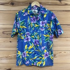 Vtg Hilo Hattie Aloha Shirt Medium Floral Made In Hawaii Camp Beach Tiki 90s B71