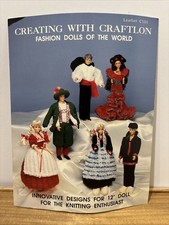 Vtg Creating w/ Craftlon C101 Fashion Dolls Of The World 12" Knitting Leaflet