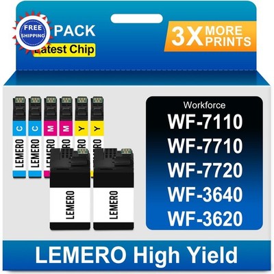 LEMERO 252XL Ink Cartridges Combo Pack Workforce WF 7110 7710 7720 3640 3620