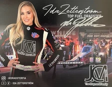 "VRHTF NHRA VERY COOL "SIGNED BY IDA ZETTERSROM JCM TOP FUEL DRAGSTER HAND OUT2"
