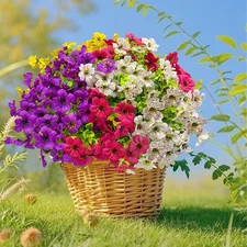 12 Bundles Artificial Flowers Outdoor Faker Plants Spring Summer Decoration, ...