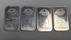 1 oz Engelhard Silver Bars -Maple Leaf - Bull -Plain Back .999 Fine Silver (x 4)