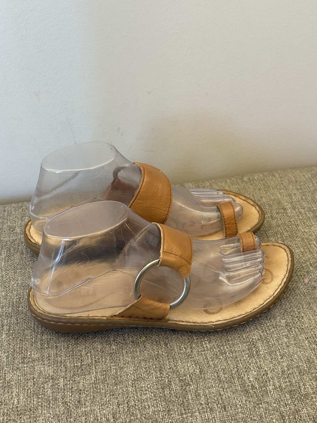 Born Women’s Brown Leather Slip On Sandals Size 7